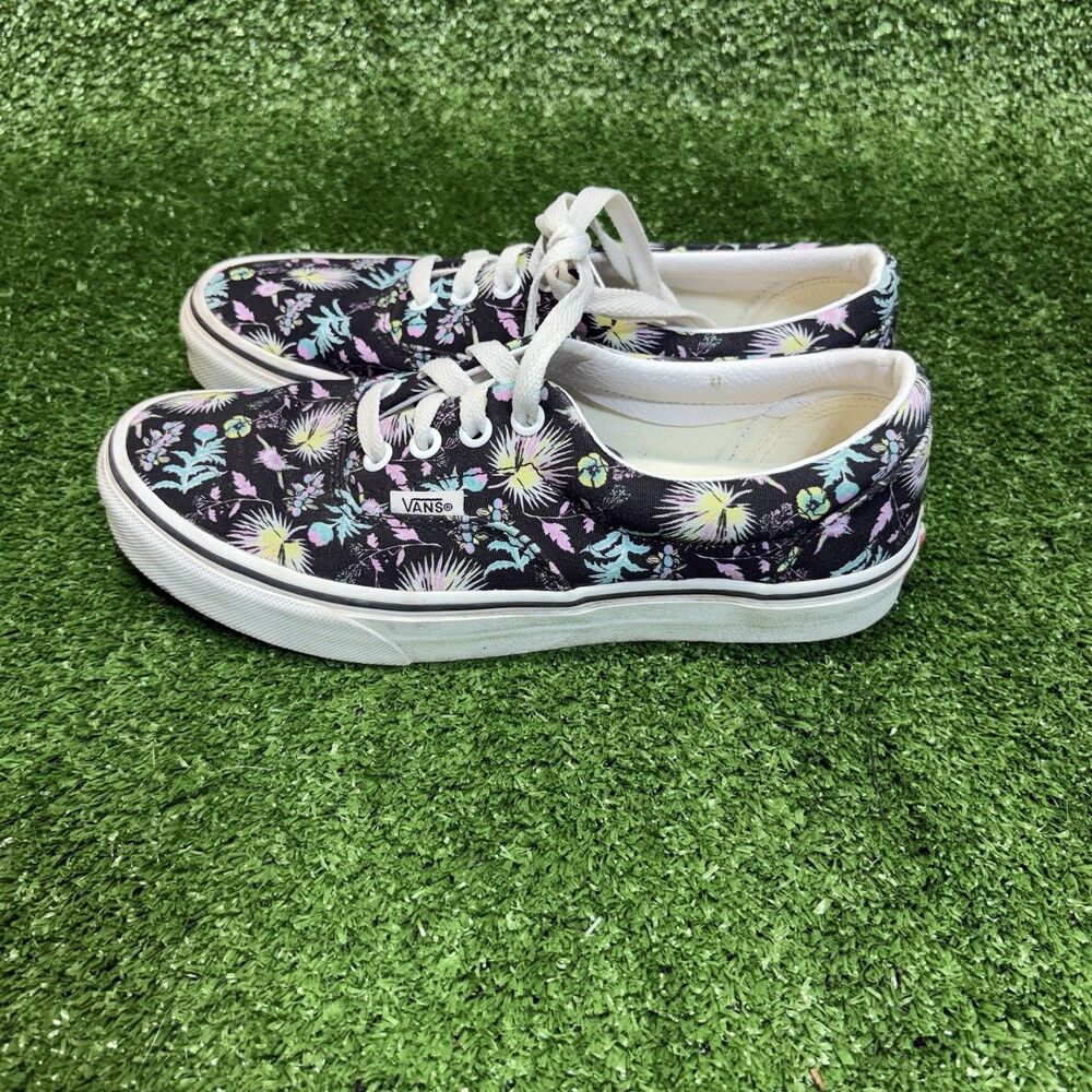 Vans Era Paradise Floral Black Milk Thistle Skate Casual Sneakers Women's Size 7